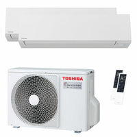 Condizionatore Toshiba SHORAI Edge White dual split 5000+5000 BTU inverter A++ wifi unità esterna 3.3 kW