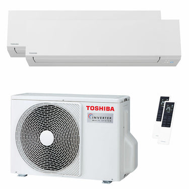 Condizionatore Toshiba SHORAI Edge White dual split 5000+5000 BTU inverter A++ wifi unità esterna 3.3 kW