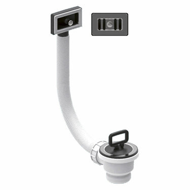 Piletta Valsir per lavello 1"1/2 con tappo e troppopieno rettangolare