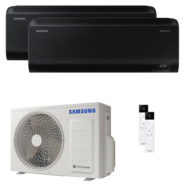 Condizionatore Samsung Windfree Black dual split 7000+12000 BTU inverter A+++ wifi unità esterna 4 kW