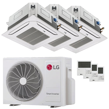 Condizionatore LG Cassetta 4 vie LG trial split 9000+9000+9000 BTU inverter A+++  unità esterna 6.2 kW