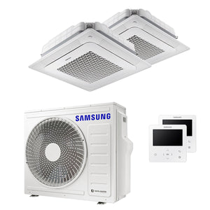 Condizionatore Samsung Cassetta Windfree 4 vie dual split 12000+18000 BTU inverter A++ unità