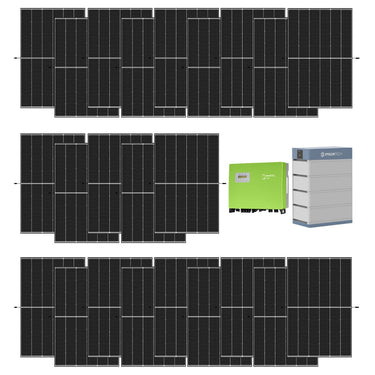 Kit fotovoltaico 10 kW con 23 pannelli fotovoltaici Trina Solar 450 W + Inverter Energy trifase 10 kW +  4 batterie di accumulo Pylontech 3,55 kW