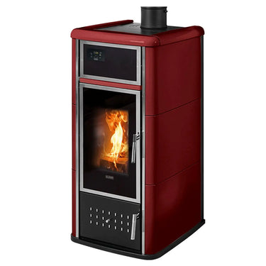 Stufa a legna Klover Belvedere 20 26 kW Idro + kit ACS Bordeaux Lucido  Klover