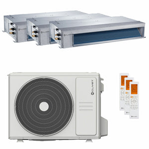 Condizionatore canalizzabile Clivet DUCT 2 trial split 9000+9000+12000 BTU inverter A++ unità estern