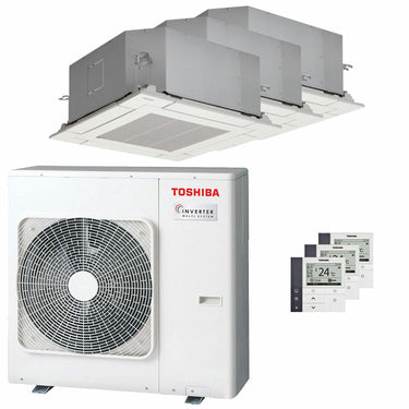 Condizionatore Toshiba Cassetta compatta U2 a 4 vie trial split 9000+12000+16000 BTU inverter A+++  unità esterna 7 kW