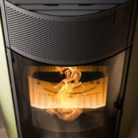Stufa a pellet Girolami Round 9 8 kW ad aria WiFi - Verde