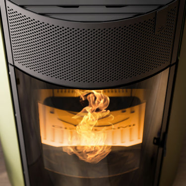 Stufa a pellet Girolami Round 9 8 kW ad aria WiFi - Verde
