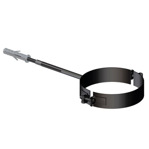 Fascetta murale nera diam. 100 mm per scarico fumi stufa a pellet e caldaia a pellet