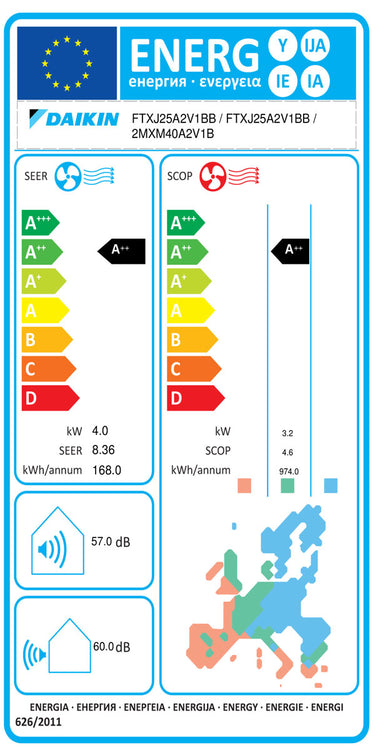 Condizionatore Daikin Perfera Floor dual split 9000+9000 BTU inverter A++ wifi unità esterna 4,0 kW
