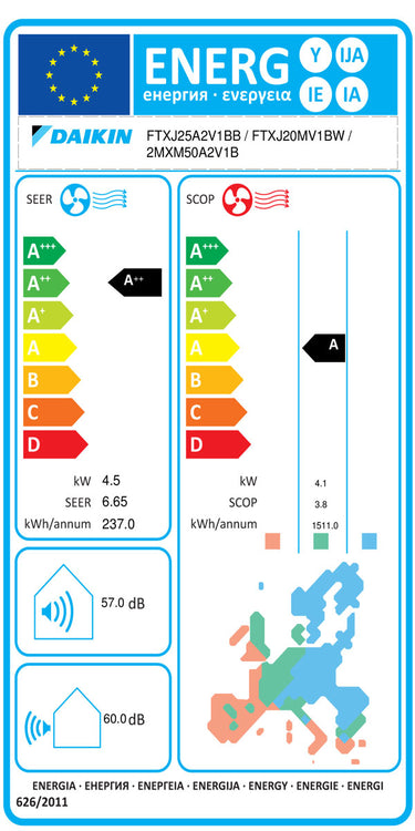 Condizionatore Daikin Stylish Bianco trial split 9000+9000+9000 BTU inverter A+++ wifi unità esterna 5 kW