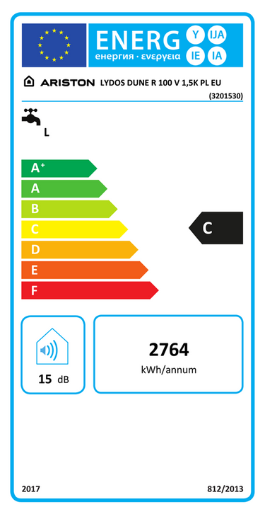 Scaldabagno elettrico Lydos Dune R100 Ariston 100 litri verticale