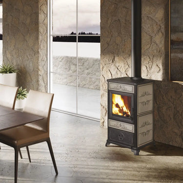 Stufa a legna FANCY EVO EK63 - Gruppo Edilkamin 11 kW ad aria Tortora EK63