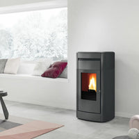 Stufa a pellet Edilkamin Vyda2 H 22 Up 22,8 kW Idro WiFi Grigio scuro Edilkamin