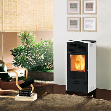 Stufa a pellet Italiana Camini Piro2 7 kW ad aria bianco opaco Italiana Camini