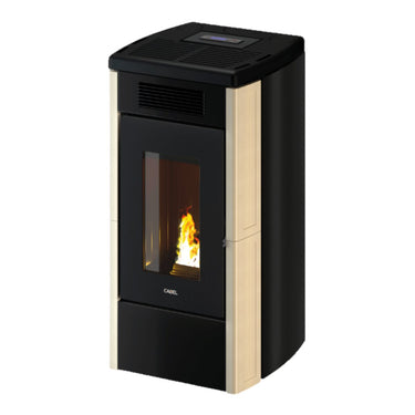 Stufa a pellet Cadel Atena Plus 12 ad aria canalizzata 12 kW - WiFi MAIOLICA AVORIO