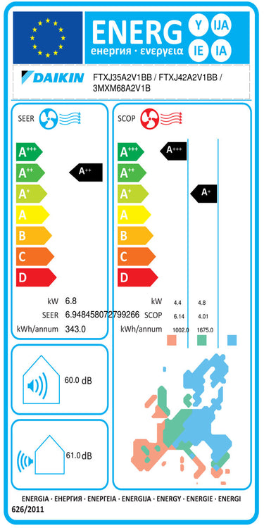 Condizionatore Daikin Stylish Silver trial split 9000+12000+18000 BTU inverter A++ wifi unità esterna 6.8 kW