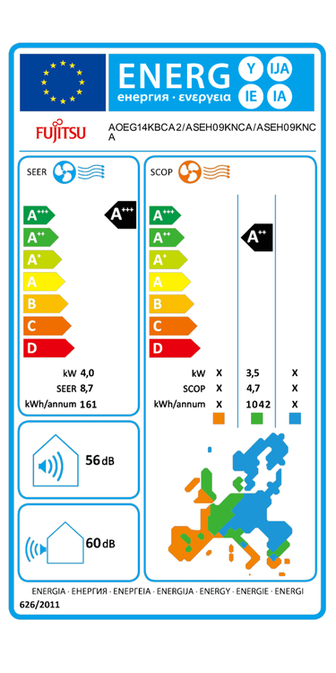Condizionatore Fujitsu Serie KMCG WiFi dual split 9000+9000 BTU inverter A+++ wifi unità esterna 4 kW