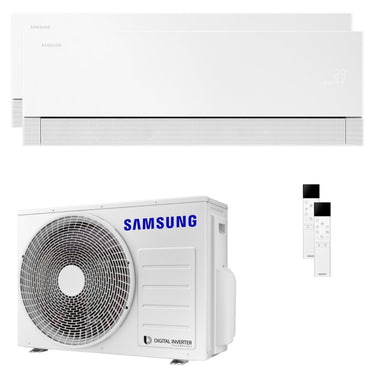 Condizionatore Samsung WindFree Première dual split 9000+18000 BTU inverter A++ wifi unità esterna 5.2 kW Essential White