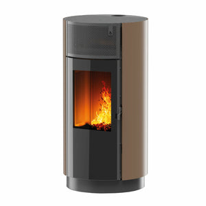 Stufa a pellet Girolami Round 12 11 kW ad aria WiFi - Bronzo