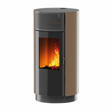 Stufa a pellet Girolami Round 14 13 kW ad aria WiFi - Bronzo
