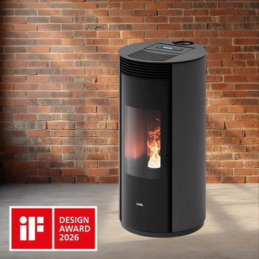 Stufa a pellet Cadel Spin Plus 9 8,5 kW ad aria canalizzata WiFi Titanium