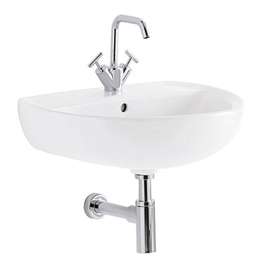 Lavabo Geberit Colibrì 65 cm monoforo sospeso bianco lucido