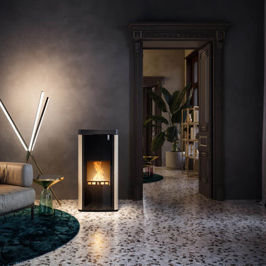 Stufa policombustibile Girolami Soft 18 avorio 18 kW idro + kit acs