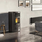 Stufa a pellet EK63 MONDAY150++ - gruppo Edilkamin - 15 kW ad aria canalizzata WiFi Grigio scuro EK63