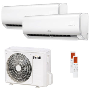 Condizionatore Ferroli Giada dual split 12000+18000 BTU inverter A wifi unità esterna 7.9 kW