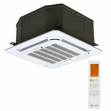 Condizionatore Clivet BOX 2 650x650 cassetta 4 vie dual split 9000+12000 BTU inverter A++  unità esterna 5.3 kW