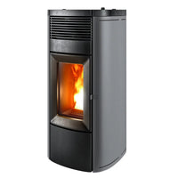 Stufa a pellet MCZ Musa Comfort Air 14 M2 14 kW aria canalizzabile grigio argento MCZ