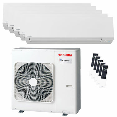 Condizionatore Toshiba SHORAI Edge White penta split 7000+9000+9000+12000+12000 BTU inverter A++ wifi unità esterna 10 kW