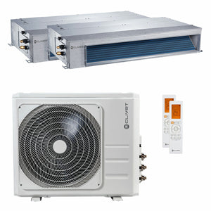 Condizionatore canalizzabile Clivet DUCT 2 dual split 18000+18000 BTU inverter A+ unità esterna