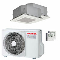 Condizionatore Toshiba Cassetta compatta U2 a 4 vie dual split 9000+9000 BTU inverter A++  unità esterna 5.2 kW