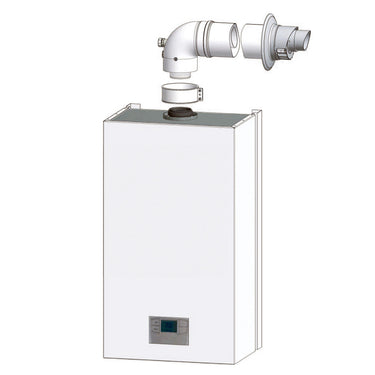 Kit scarico fumi coassiale parete orizzontale universale ø 60/100 M/F caldaie a condensazione