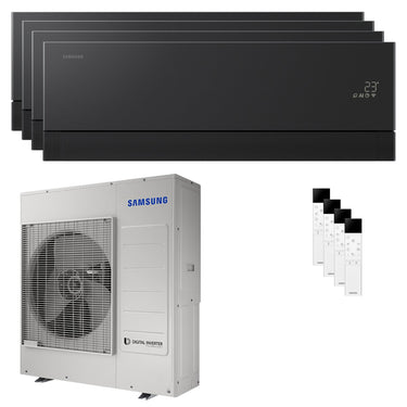 Condizionatore Samsung WindFree Première Plus quadri split 12000+12000+12000+12000 BTU inverter A++ wifi unità esterna 10 kW Soapstone Charcoal