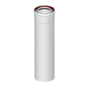 Elemento dritto coassiale universale m/f ø60/100 da 500 mm per scarico fumi caldaia a condensazione