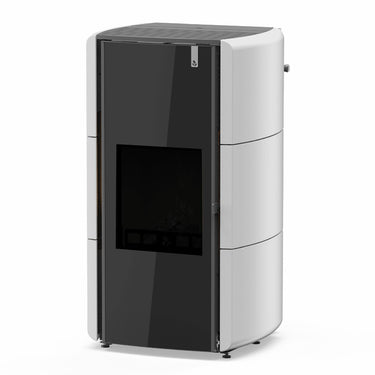 Stufa Policombustibile Girolami Edge 22 kW Idro con kit a.c.s. - bianco
