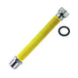 Tubo flessibile estensibile 3/4" x 3/4" M/F acciaio rivestito giallo per gas