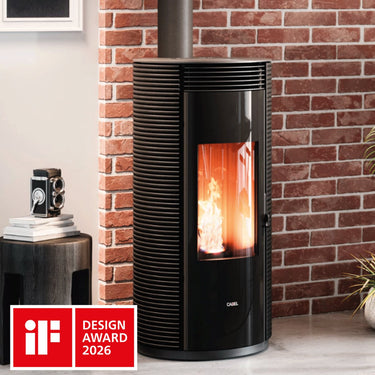 Stufa a pellet Cadel Spin Plus 9 8,5 kW ad aria canalizzata WiFi Ghisa Nero