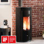 Stufa a pellet Cadel Spin Plus 9 8,5 kW ad aria canalizzata WiFi Ghisa Nero