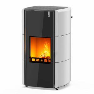 Stufa Policombustibile Girolami Edge 18 kW Idro con kit a.c.s. - bianco