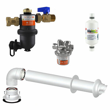 Kit installazione caldaia Bosch con defangatore - dosatore polifosfati - neutralizzatore condensa - scarico fumi coassiale