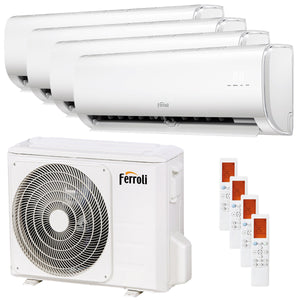 Condizionatore Ferroli Giada quadri split 9000+9000+9000+12000 BTU inverter A wifi unità esterna 8,2