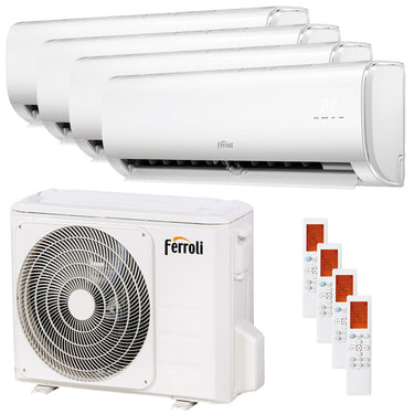 Condizionatore Ferroli Giada quadri split 9000+9000+9000+12000 BTU inverter A wifi unità esterna 8,2 kW