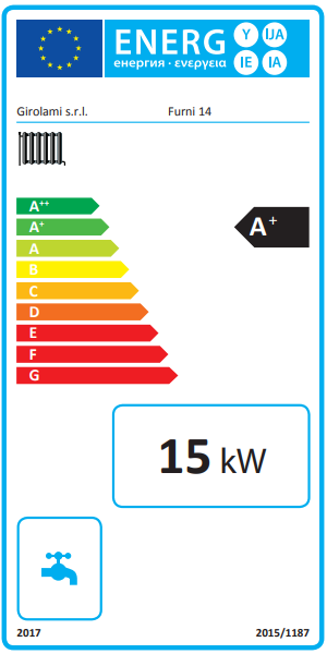 Stufa policombustibile Girolami Furni 14 bianca 15 kW idro + kit acs
