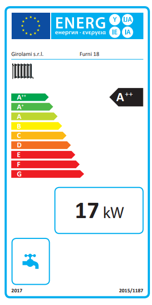 Stufa policombustibile Girolami Furni 18 bordeaux 18 kW idro + kit acs