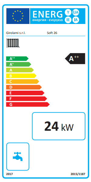 Stufa policombustibile Girolami Soft 26 bordeaux 24 kW idro + kit acs