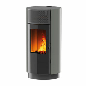 Stufa a pellet Girolami Round 14 13 kW ad aria WiFi - Grigio